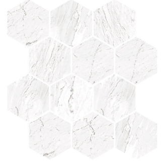Picture of Milestone - Marbles Mosaic Hexagon Polished Carrara White
