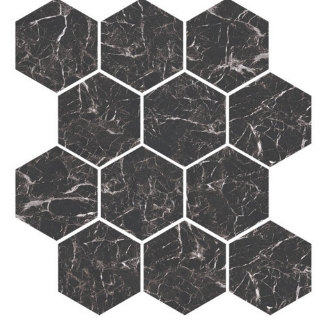 Picture of Milestone - Marbles Mosaic Hexagon Polished Marmo Nero