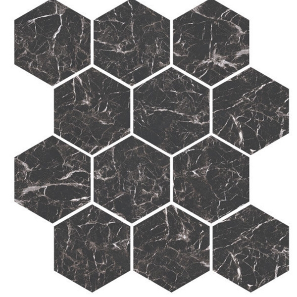 Picture of Milestone - Marbles Mosaic Hexagon Polished Marmo Nero