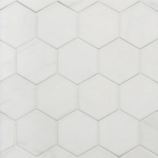 Picture of Bedrosians - Marble Stone Hexagon Mosaic Dolomite Honed