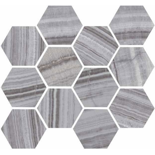 Picture of Happy Floors - Onyx Hexagon Mosaic Silver Natural