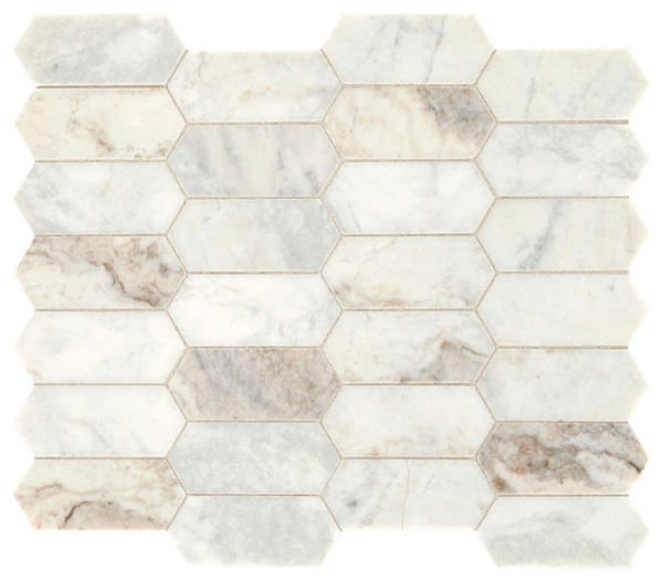 Picture of Daltile - Marble Elongated Hex Mosaics Daphne White