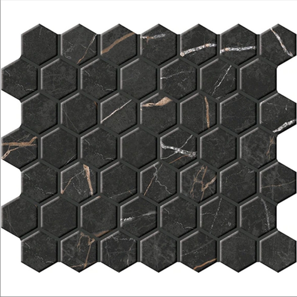 Picture of Daltile - Perpetuo Hexagon Mosaic Infinite Black