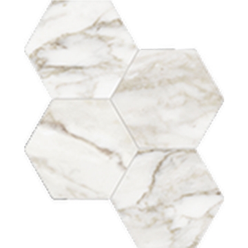 Picture of Anatolia Tile & Stone - La Marca Hexagon Mosaic 6 Calacatta Paonazzo Polished