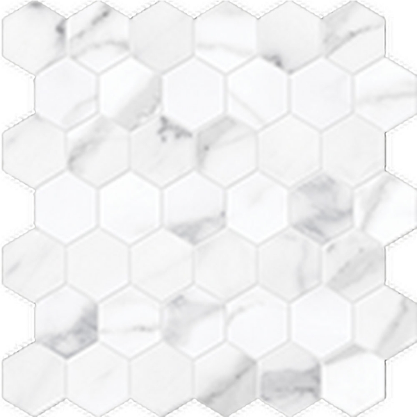 Picture of Anatolia Tile & Stone - La Marca Hexagon Mosaic 2 Statuario Nuovo Polished