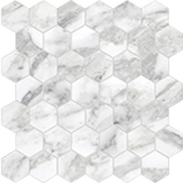 Picture of Anatolia Tile & Stone - La Marca Hexagon Mosaic 2 Arabescato Honed