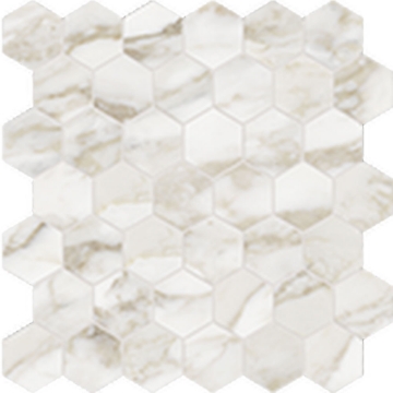 Picture of Anatolia Tile & Stone - La Marca Hexagon Mosaic 2 Calacatta Paonazzo Polished
