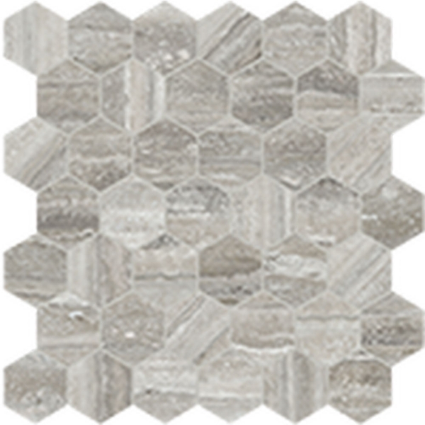 Picture of Anatolia Tile & Stone - La Marca Hexagon Mosaic 2 Travertino Instrata Poished
