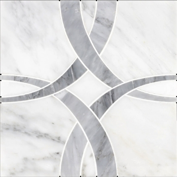 Picture of Elon Tile & Stone - Ribbon Waterjet Pearl White Mystic Gray
