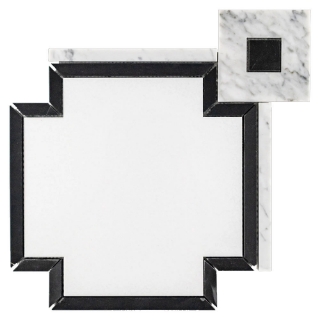 Picture of Elon Tile & Stone - Sintra Waterjet Crystal White Bianco Carrara Polished