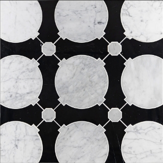 Picture of Elon Tile & Stone - Orbit Waterjet Bianco Carrara Black