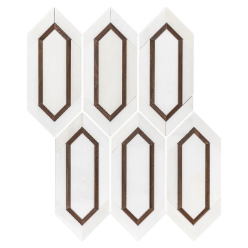 Picture of Elon Tile & Stone - Aluminum Picket Dolomite Copper Rose Honed