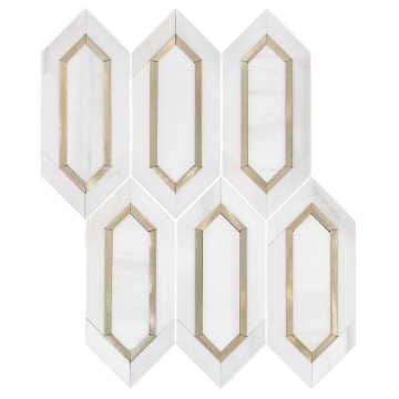 Picture of Elon Tile & Stone - Aluminum Picket Dolomite Gold Honed