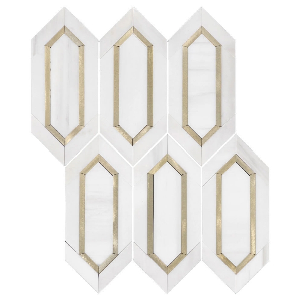 Picture of Elon Tile & Stone - Aluminum Picket Dolomite Gold Honed