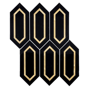 Picture of Elon Tile & Stone - Aluminum Picket Black Gold Polished