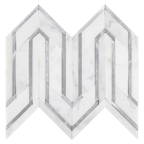 Picture of Elon Tile & Stone - Aluminum Serpentine Pearl White Silver