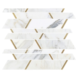 Picture of Elon Tile & Stone - Aluminum Random Strip Calacatta Gold