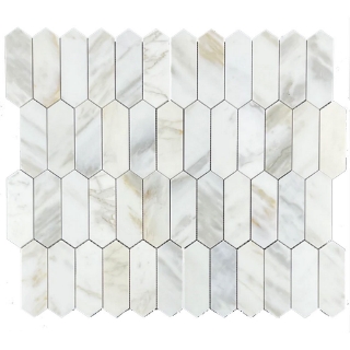 Picture of Elon Tile & Stone - Picket 2 x 6 Mosaics Calacatta Gold