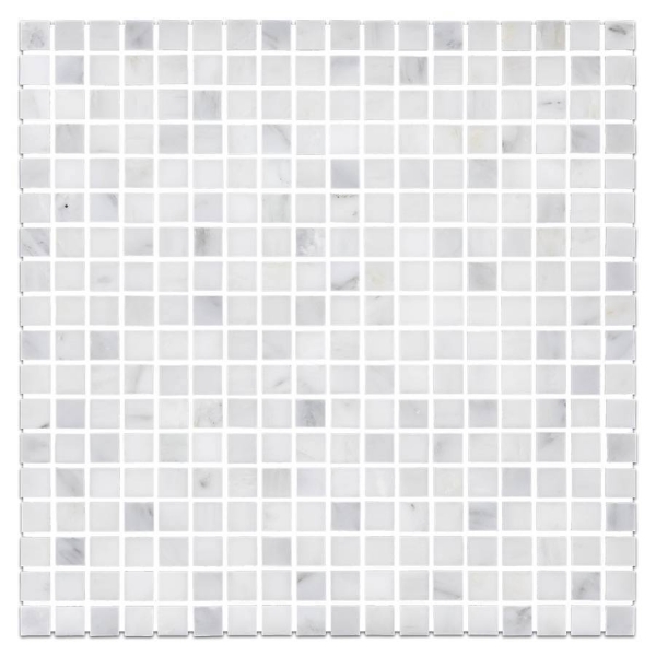 Picture of Elon Tile & Stone - 5/8 x 5/8 Square Mosaics Pearl White Honed