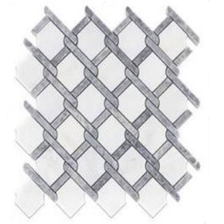 Picture of Elon Tile & Stone - Argyle Mosaics Pearl White Pacific Gray