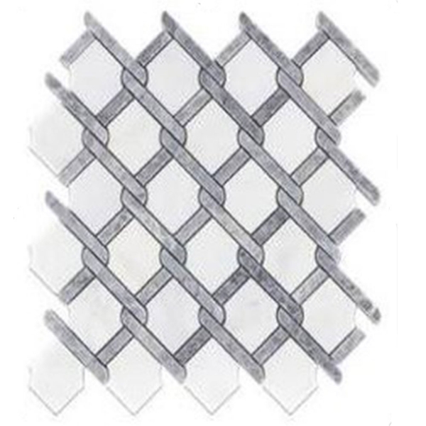 Picture of Elon Tile & Stone - Argyle Mosaics Pearl White Pacific Gray