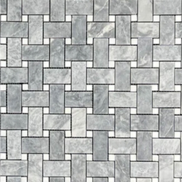 Picture of Elon Tile & Stone - Basketweave Mosaics Pacific Gray White Absolute Dot Honed