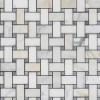 Picture of Elon Tile & Stone - Basketweave Mosaics Calacatta Pacific Gray Dot Honed