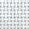 Picture of Elon Tile & Stone - Basketweave Mosaics Pearl White Pacific Gray Dot Honed