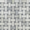 Picture of Elon Tile & Stone - Basketweave Mosaics Pearl White Pacific Gray Dot Honed