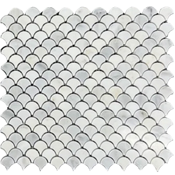 Picture of Elon Tile & Stone - Fan Mosaics Pearl White