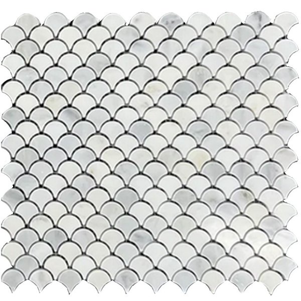 Picture of Elon Tile & Stone - Fan Mosaics Pearl White