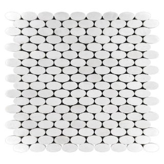 Picture of Elon Tile & Stone - Oval Mosaics White Thassos