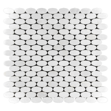 Picture of Elon Tile & Stone - Oval Mosaics White Thassos