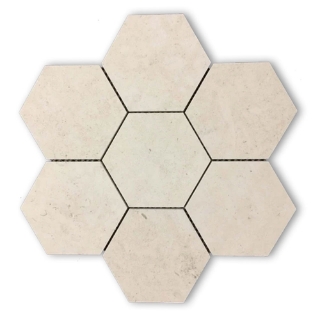 Picture of Elon Tile & Stone - Hexagon Mosaics 5 Chateau De Sable Honed
