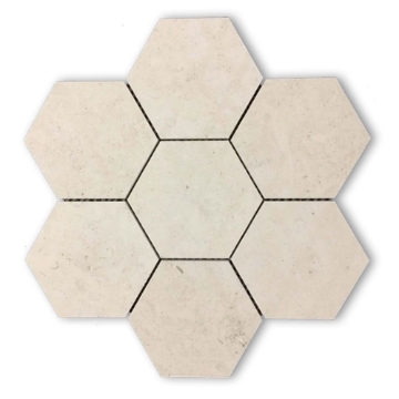 Picture of Elon Tile & Stone - Hexagon Mosaics 5 Chateau De Sable Honed