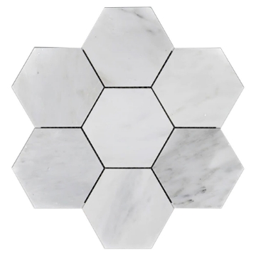 Picture of Elon Tile & Stone - Hexagon Mosaics 5 Pearl White Polished