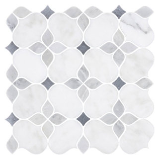 Picture of Elon Tile & Stone - Silhouette Mosaics Pearl White Mystic Gray Bardiglio Nuvolato