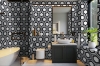 Picture of Elon Tile & Stone - Honeycomb Mosaics White Absolute China Black