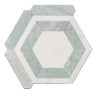 Picture of Elon Tile & Stone - Honeycomb Mosaics Ming Green White Absolute
