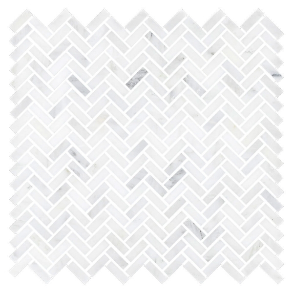 Picture of Elon Tile & Stone - Micro Herringbone Mosaics Pearl White