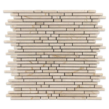 Picture of Elon Tile & Stone - Random Mini Strip Mosaics Crema Marfil