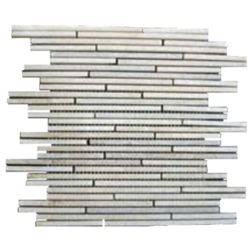 Picture of Elon Tile & Stone - Slate Mini Random Strip Mosaics White Quartzite