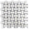 Picture of Elon Tile & Stone - Tri-Weave Mosaics White Thassos Blue Celeste Dot Polished