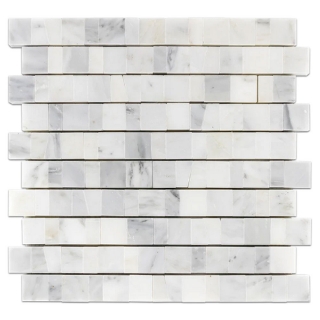 Picture of Elon Tile & Stone - Random Broken Joint Mosaics Pearl White Honed