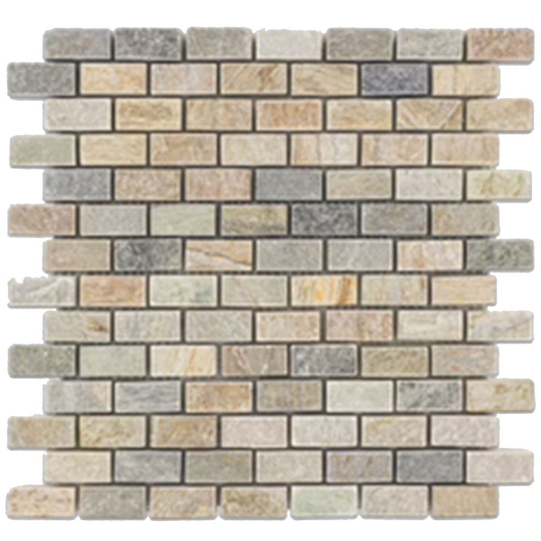 Picture of Elon Tile & Stone - Brick Mosaics Golden Sand Quartzite Tumbled