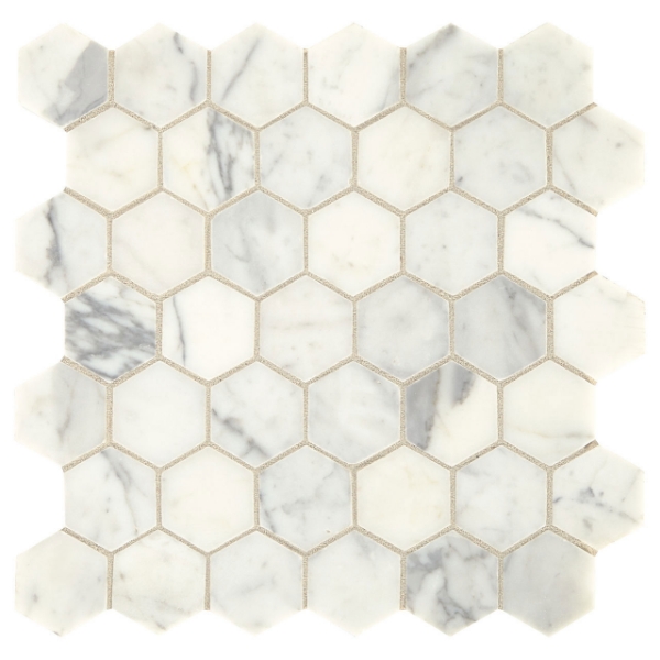 Picture of Daltile - Marble 2 Hex Mosaics Honed Statuario