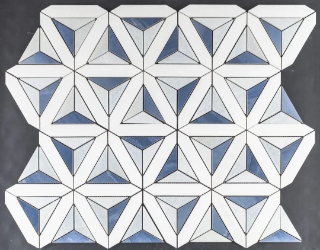 Picture of Elon Tile & Stone - Siena Mosaics White Thassos Blue Celeste Azul Porcelain