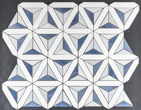 Picture of Elon Tile & Stone - Siena Mosaics White Thassos Blue Celeste Azul Porcelain