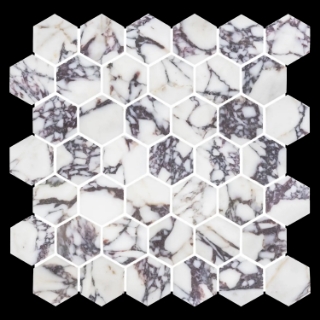 Picture of Elon Tile & Stone - Hexagon Mosaics 2 Bianco Violetta Honed