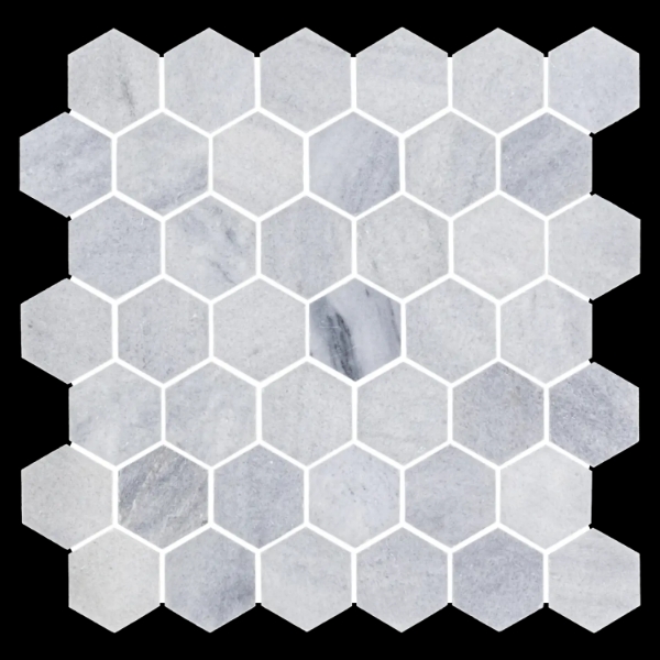 Picture of Elon Tile & Stone - Hexagon Mosaics 2 Blue Mist Honed